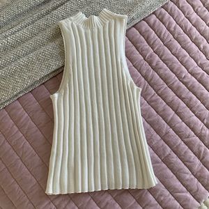 Mock Turtleneck Sleeveless Sweater